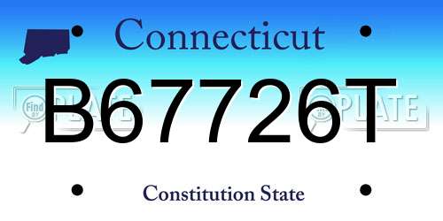 B67726T Connecticut License Plate