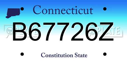 B67726Z Connecticut License Plate