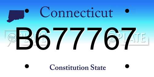 B677767 Connecticut License Plate