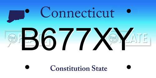 B677XY Connecticut License Plate