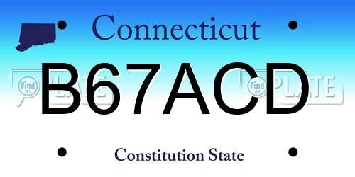 B67ACD Connecticut License Plate