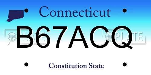 B67ACQ Connecticut License Plate