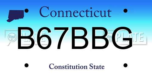 B67BBG Connecticut License Plate