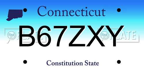 B67ZXY Connecticut License Plate
