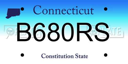 B680RS Connecticut License Plate