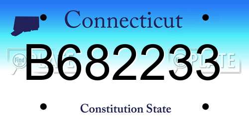 B682233 Connecticut License Plate