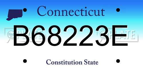 B68223E Connecticut License Plate