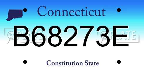 B68273E Connecticut License Plate