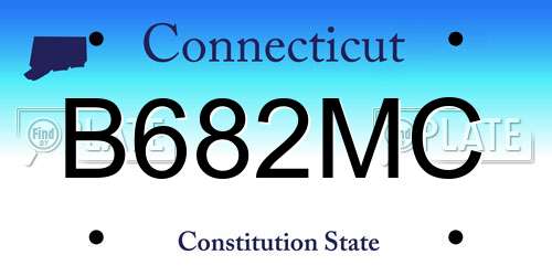 B682MC Connecticut License Plate