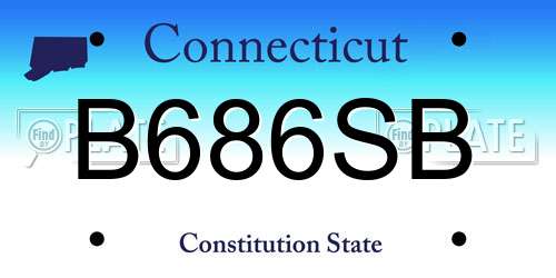 B686SB Connecticut License Plate