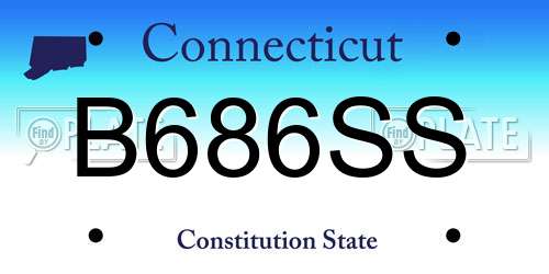 B686SS Connecticut License Plate