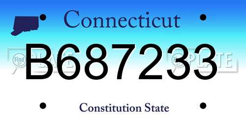 B687233 Connecticut License Plate