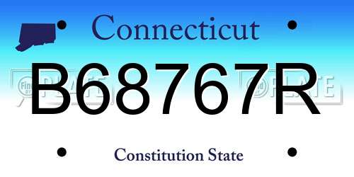 B68767R Connecticut License Plate