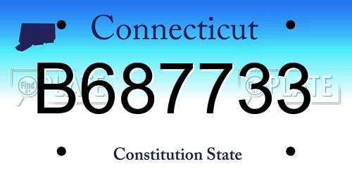 B687733 Connecticut License Plate