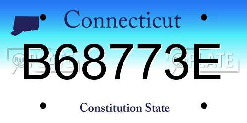 B68773E Connecticut License Plate