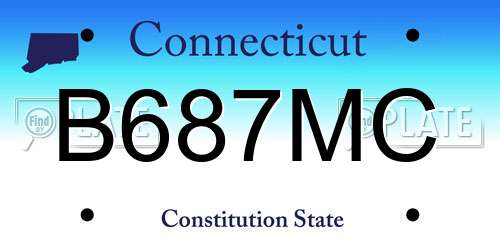 B687MC Connecticut License Plate