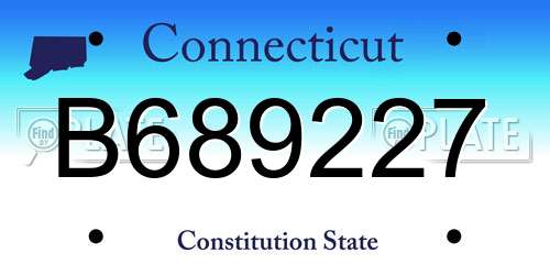B689227 Connecticut License Plate