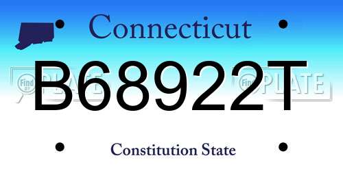 B68922T Connecticut License Plate