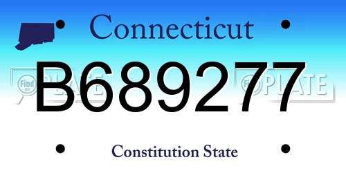 B689277 Connecticut License Plate