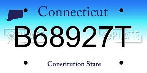 B68927T Connecticut License Plate