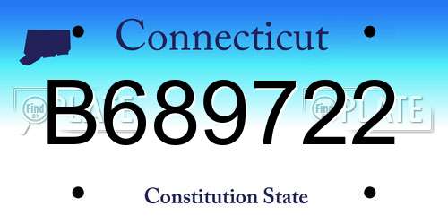 B689722 Connecticut License Plate