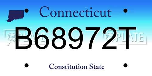B68972T Connecticut License Plate