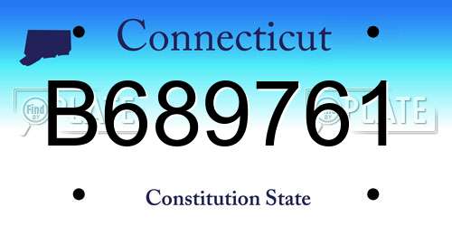 B689761 Connecticut License Plate