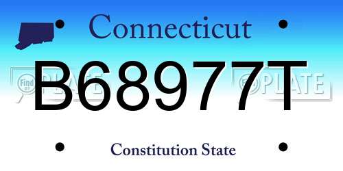 B68977T Connecticut License Plate