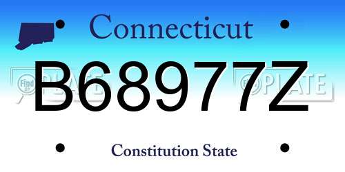 B68977Z Connecticut License Plate