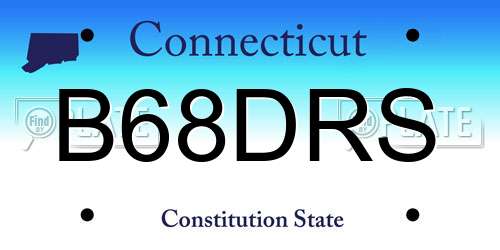 B68DRS Connecticut License Plate