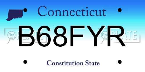 B68FYR Connecticut License Plate