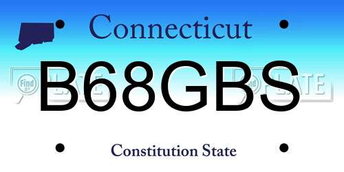 B68GBS Connecticut License Plate