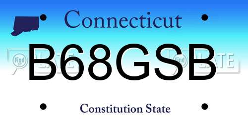 B68GSB Connecticut License Plate