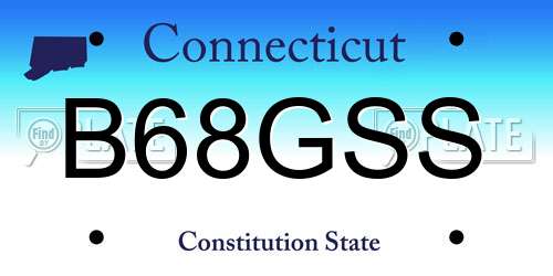 B68GSS Connecticut License Plate