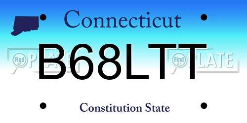 B68LTT Connecticut License Plate
