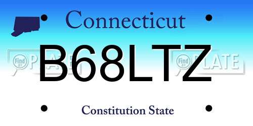 B68LTZ Connecticut License Plate