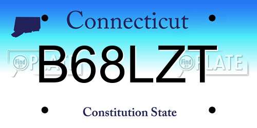 B68LZT Connecticut License Plate