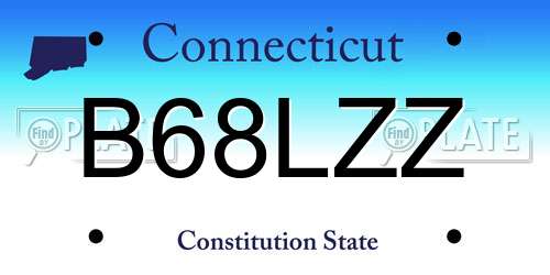 B68LZZ Connecticut License Plate