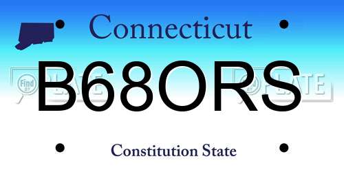 B68ORS Connecticut License Plate