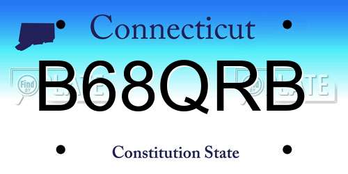 B68QRB Connecticut License Plate