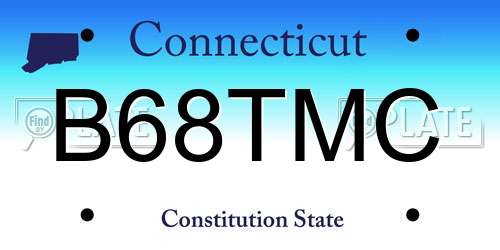 B68TMC Connecticut License Plate