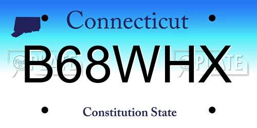 B68WHX Connecticut License Plate