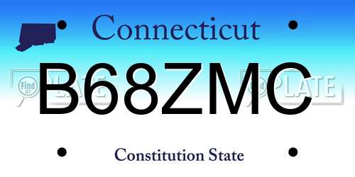 B68ZMC Connecticut License Plate