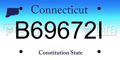 B69672I Connecticut License Plate