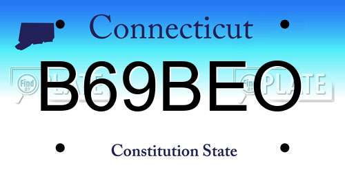 B69BEO Connecticut License Plate