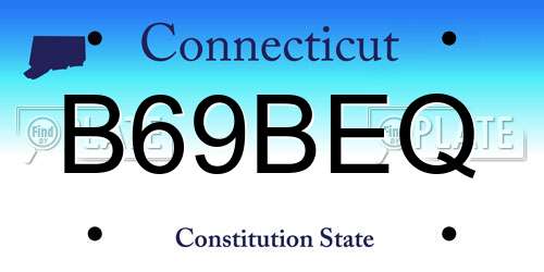 B69BEQ Connecticut License Plate
