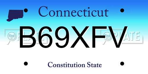 B69XFV Connecticut License Plate