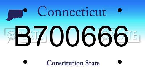 B700666 Connecticut License Plate