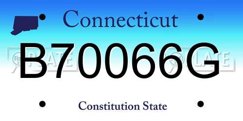 B70066G Connecticut License Plate