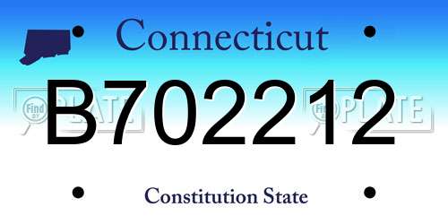 B702212 Connecticut License Plate
